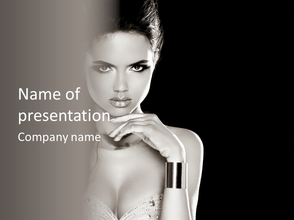 Stare Background Girl PowerPoint Template