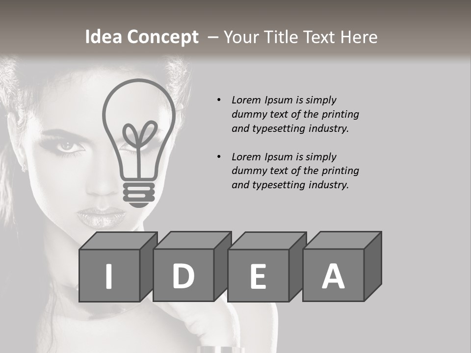 Stare Background Girl PowerPoint Template