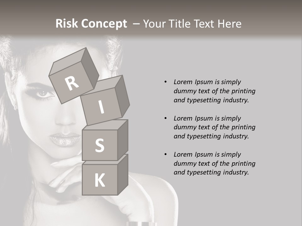 Stare Background Girl PowerPoint Template