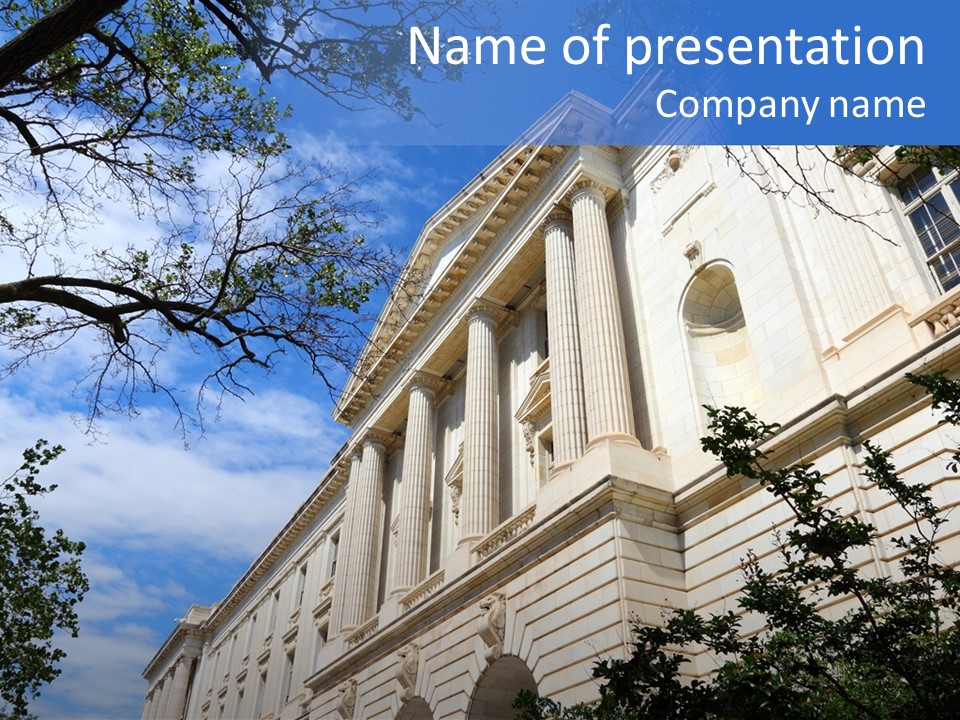 Government Facade American PowerPoint Template