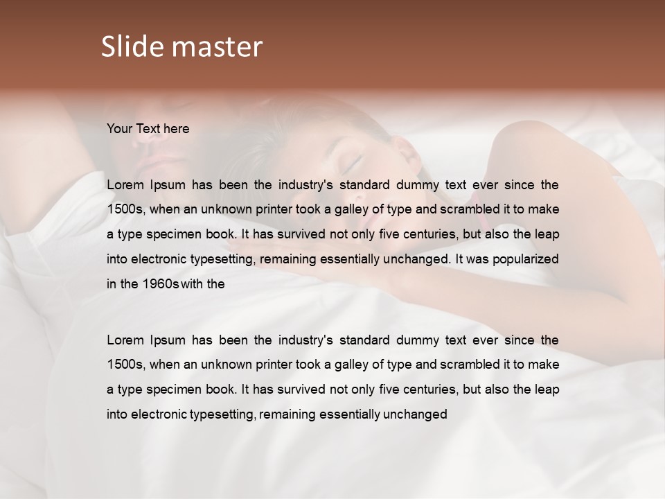 A Man And A Woman Sleeping On A Bed PowerPoint Template