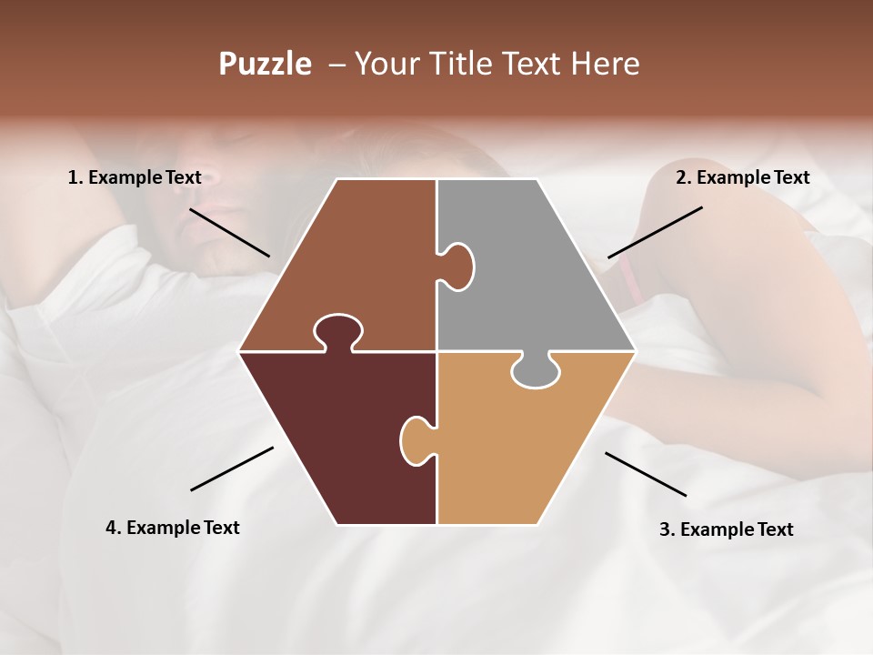 A Man And A Woman Sleeping On A Bed PowerPoint Template