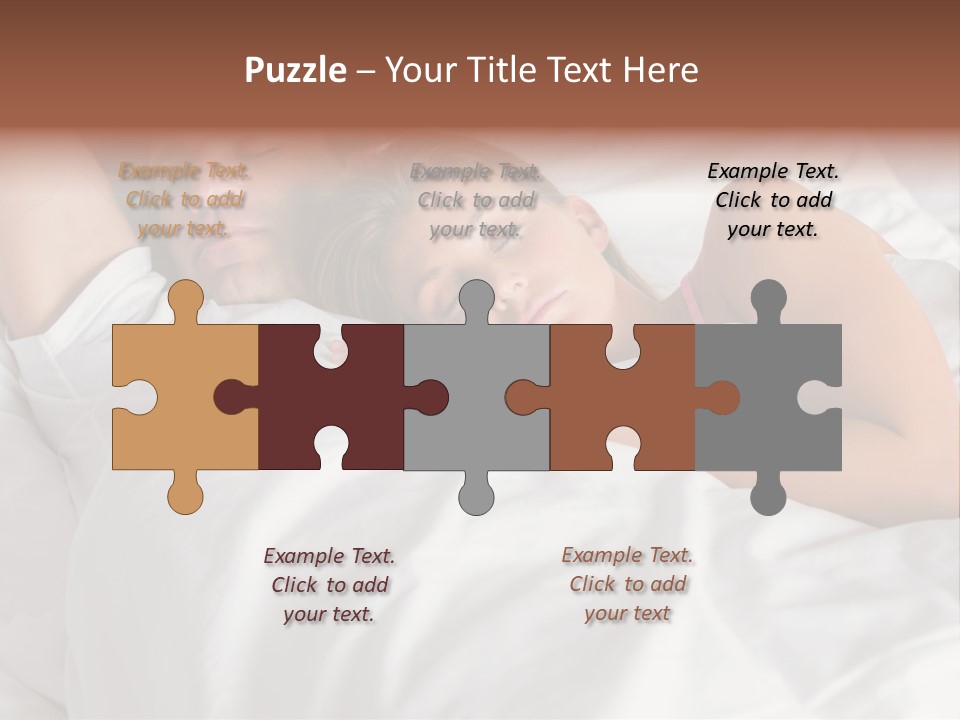 A Man And A Woman Sleeping On A Bed PowerPoint Template