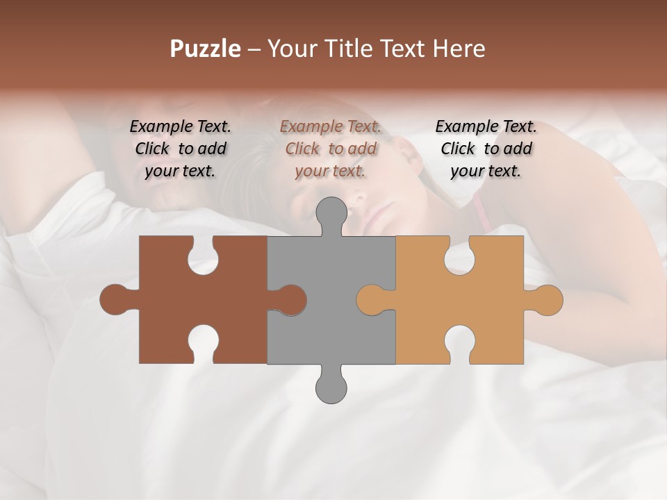 A Man And A Woman Sleeping On A Bed PowerPoint Template