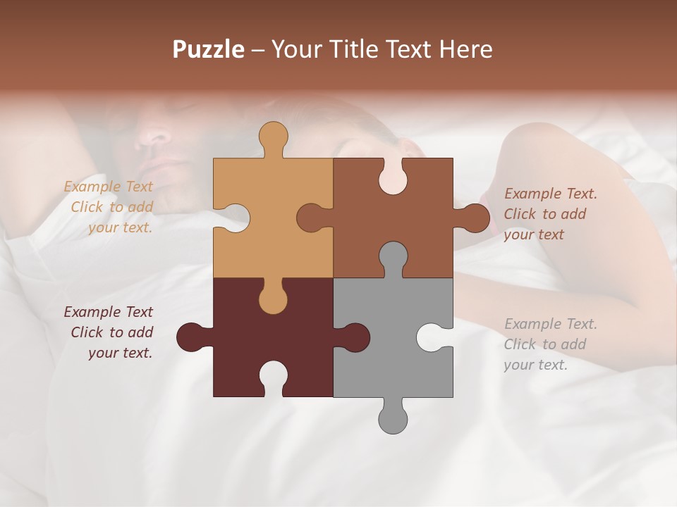 A Man And A Woman Sleeping On A Bed PowerPoint Template