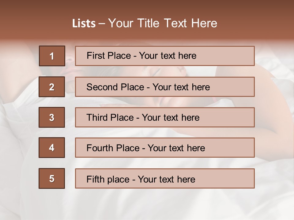 A Man And A Woman Sleeping On A Bed PowerPoint Template