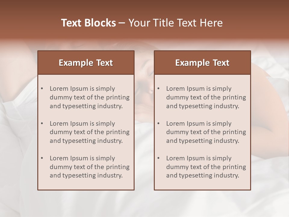 A Man And A Woman Sleeping On A Bed PowerPoint Template