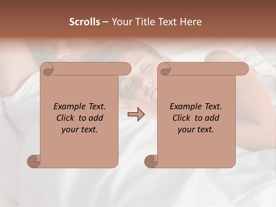 A Man And A Woman Sleeping On A Bed PowerPoint Template