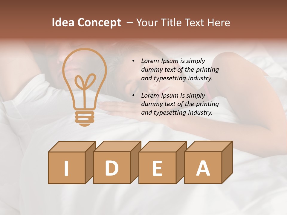 A Man And A Woman Sleeping On A Bed PowerPoint Template