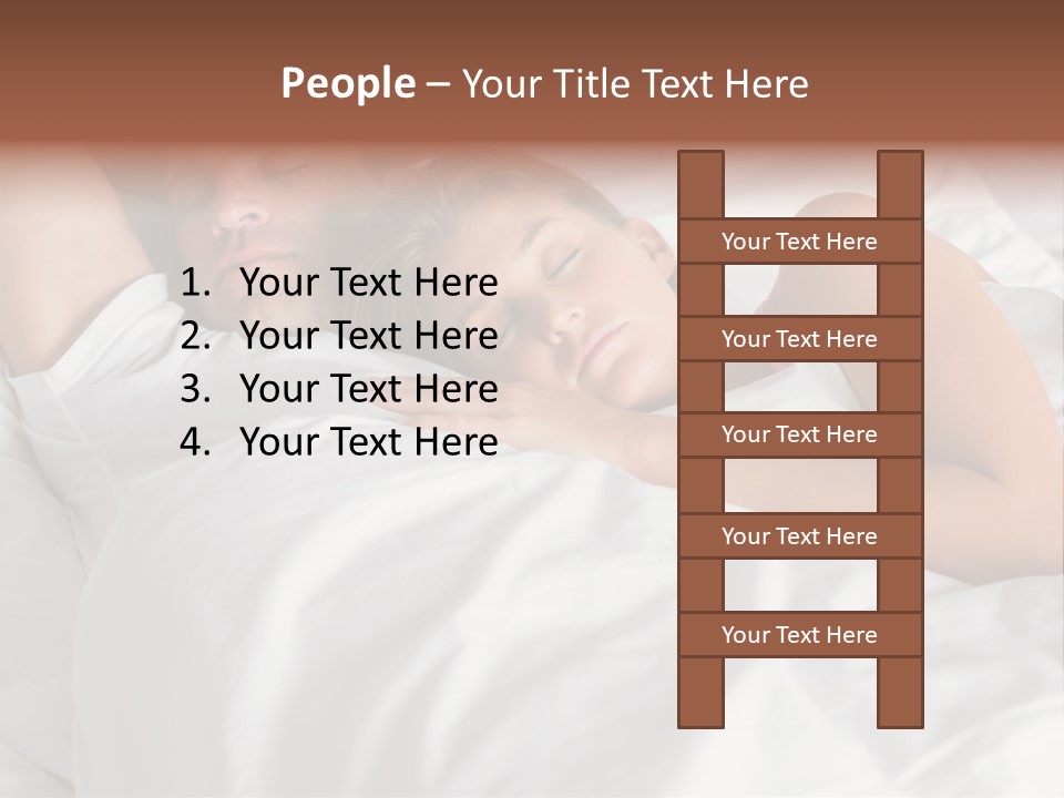 A Man And A Woman Sleeping On A Bed PowerPoint Template