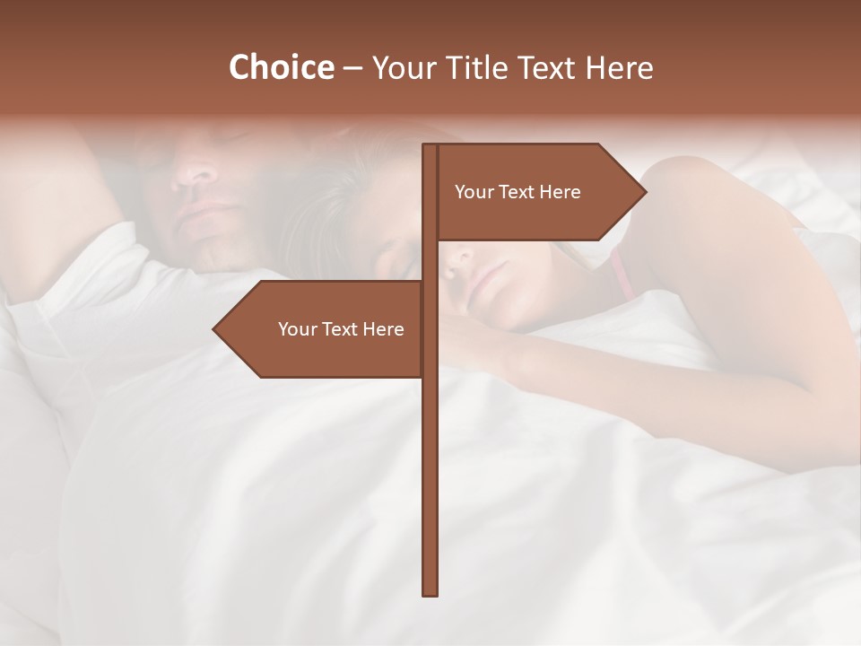 A Man And A Woman Sleeping On A Bed PowerPoint Template