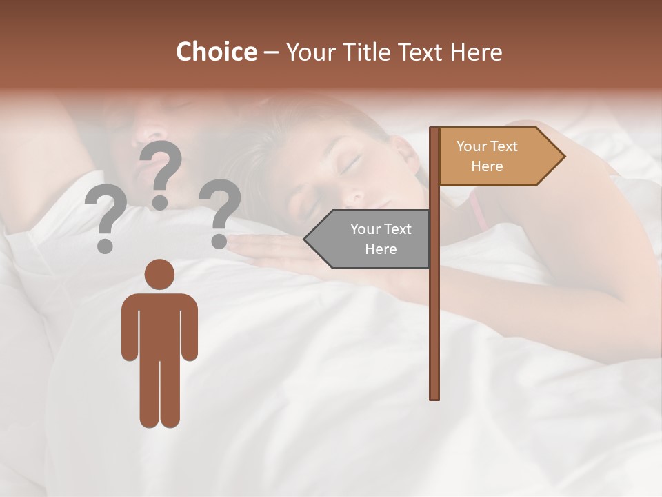 A Man And A Woman Sleeping On A Bed PowerPoint Template