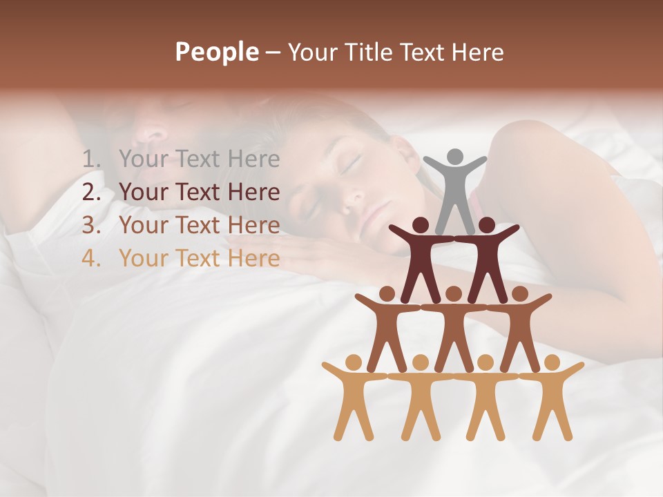 A Man And A Woman Sleeping On A Bed PowerPoint Template
