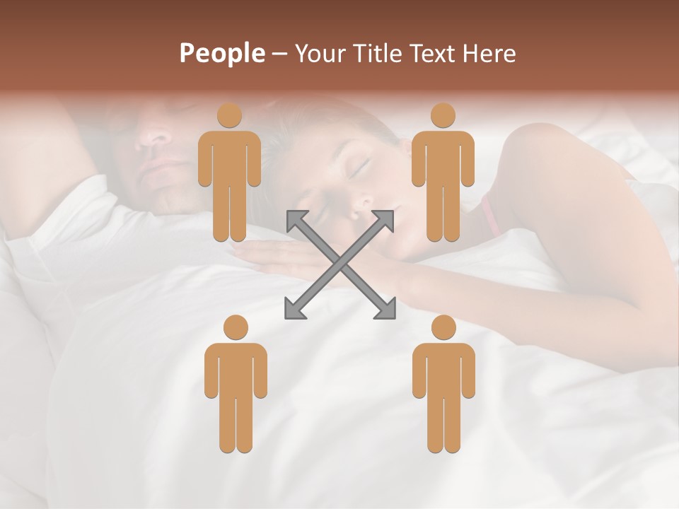 A Man And A Woman Sleeping On A Bed PowerPoint Template