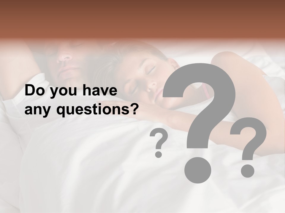 A Man And A Woman Sleeping On A Bed PowerPoint Template