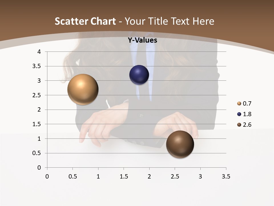 A Woman In A Business Suit Leaning On A Sign PowerPoint Template