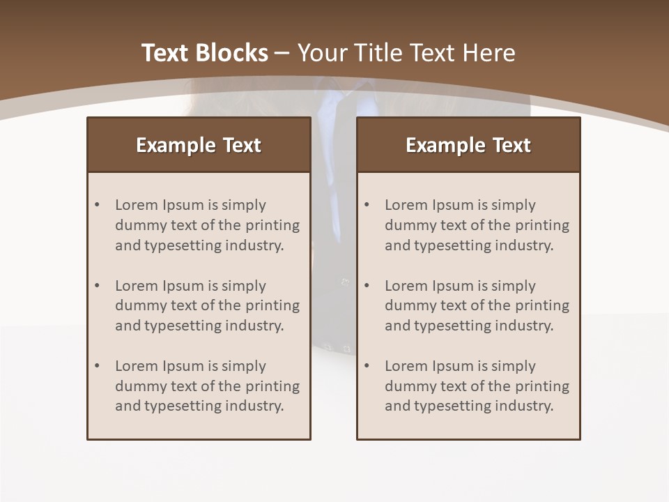 A Woman In A Business Suit Leaning On A Sign PowerPoint Template