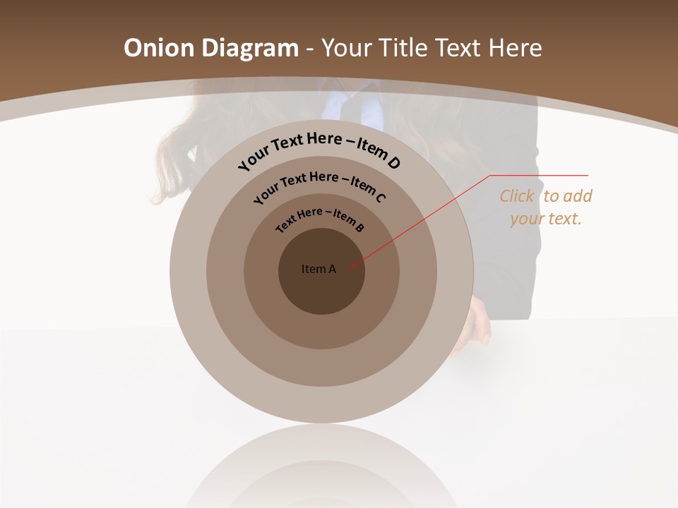 A Woman In A Business Suit Leaning On A Sign PowerPoint Template