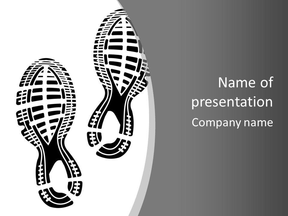 Shoes Silhouette Set Footprint PowerPoint Template
