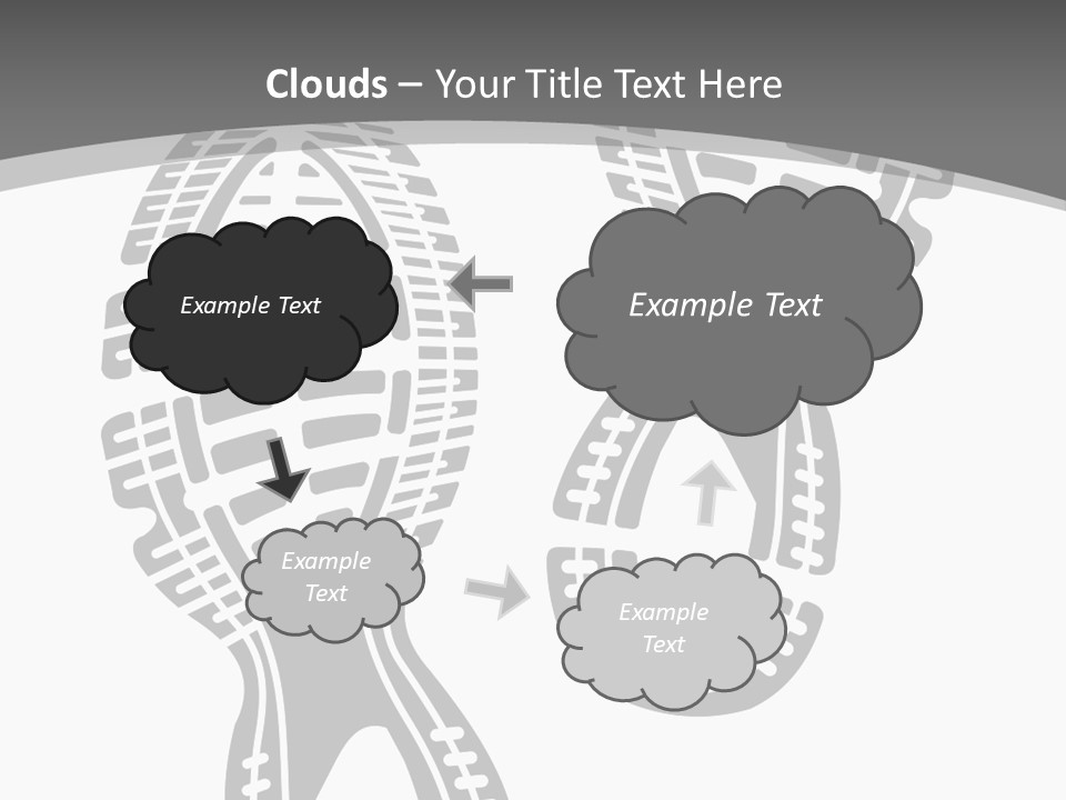 Shoes Silhouette Set Footprint PowerPoint Template