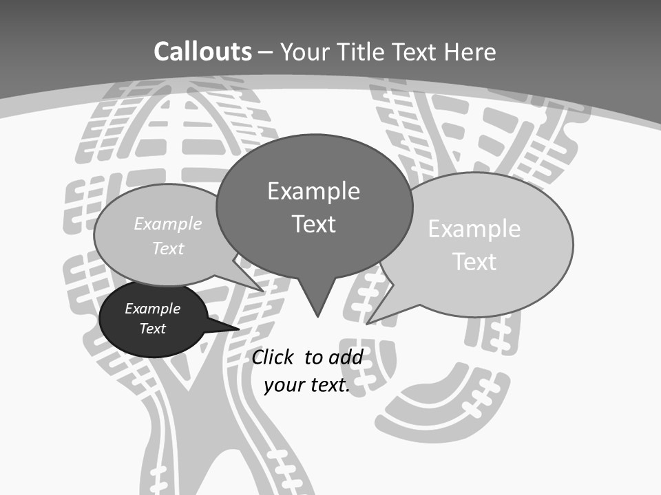 Shoes Silhouette Set Footprint PowerPoint Template