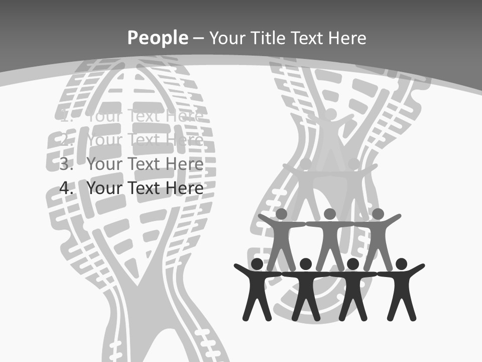 Shoes Silhouette Set Footprint PowerPoint Template