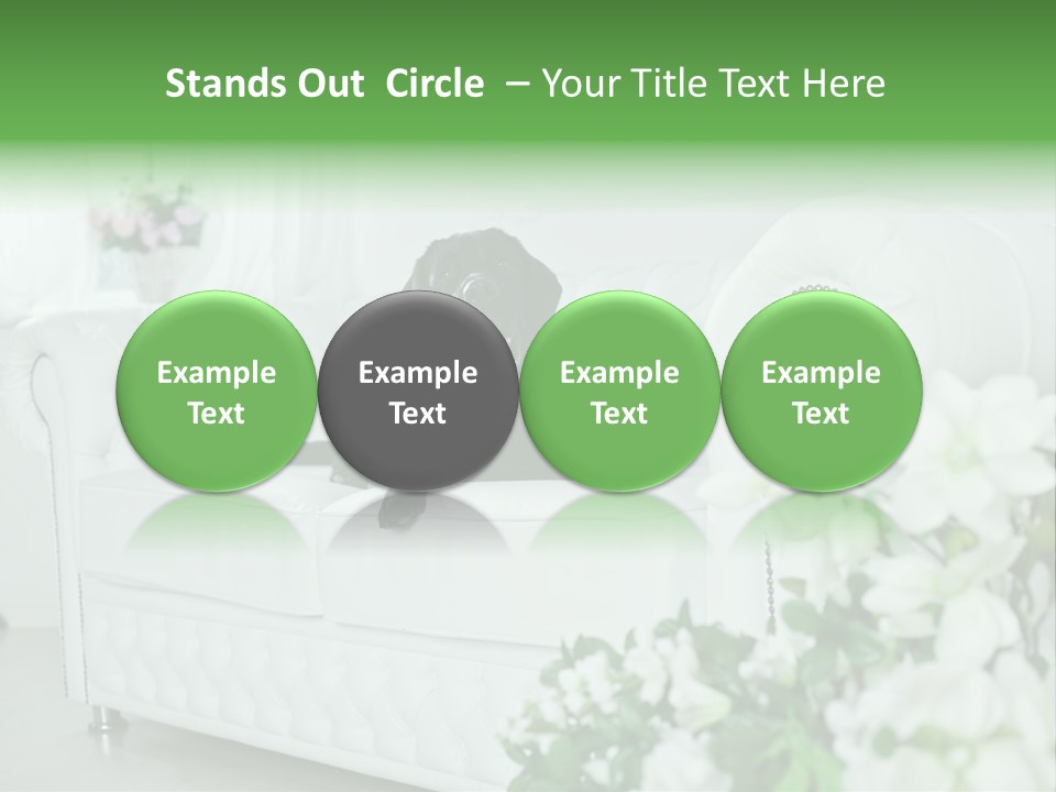 A Black Dog Is Sitting On A White Couch PowerPoint Template
