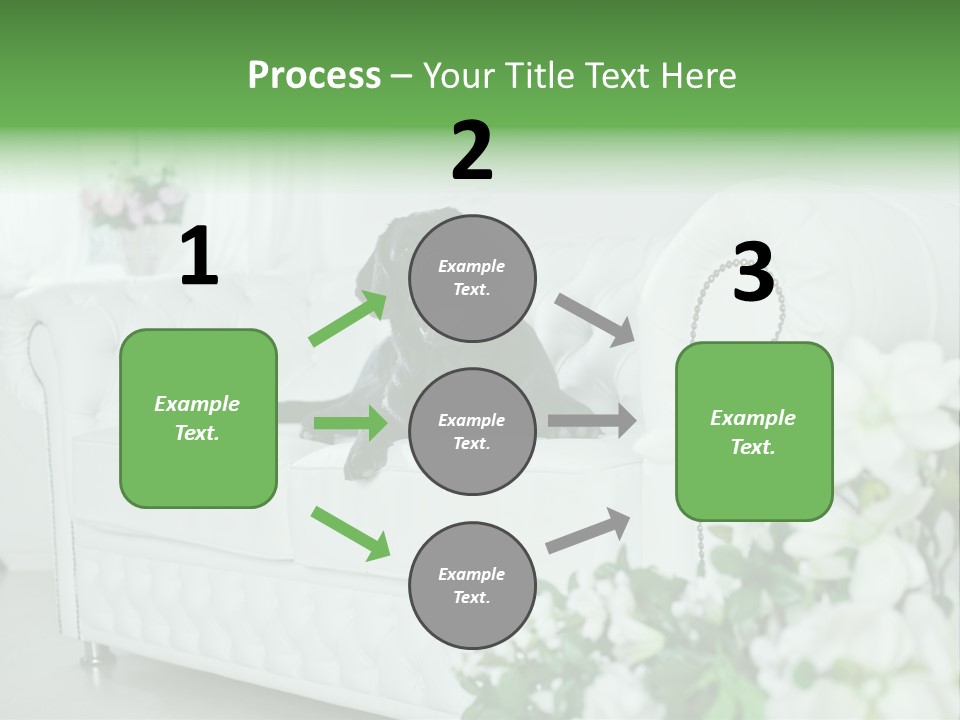 A Black Dog Is Sitting On A White Couch PowerPoint Template