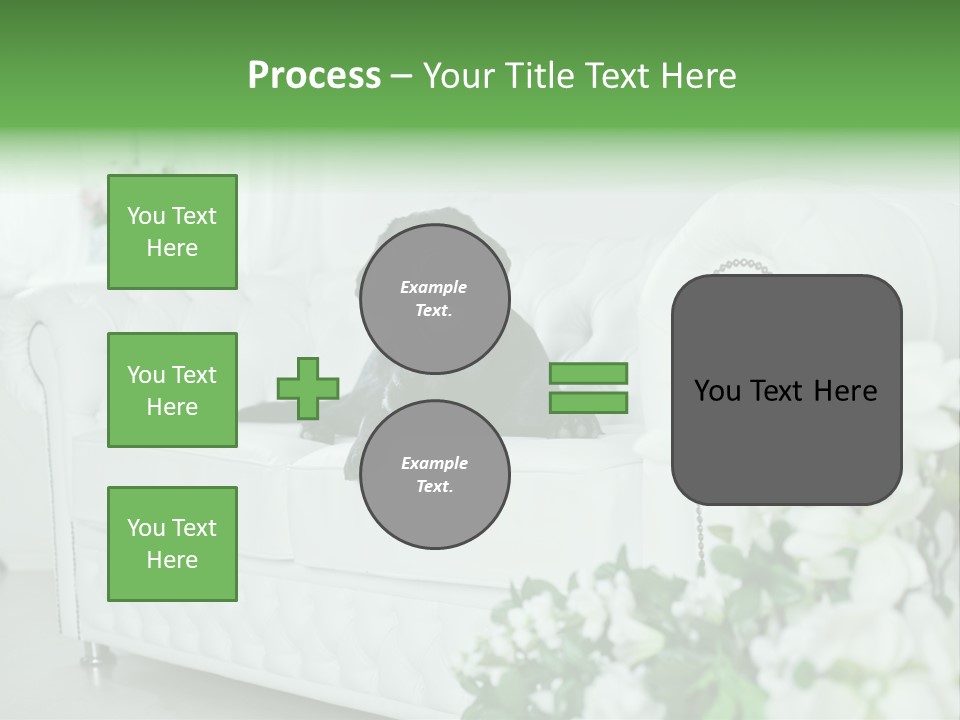 A Black Dog Is Sitting On A White Couch PowerPoint Template