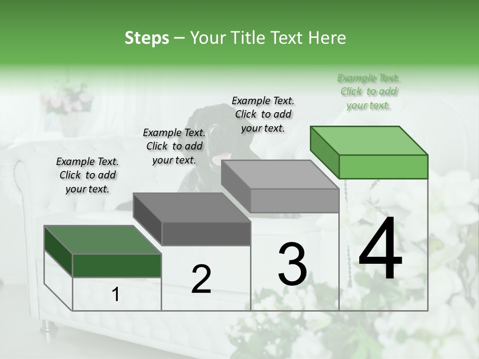 A Black Dog Is Sitting On A White Couch PowerPoint Template