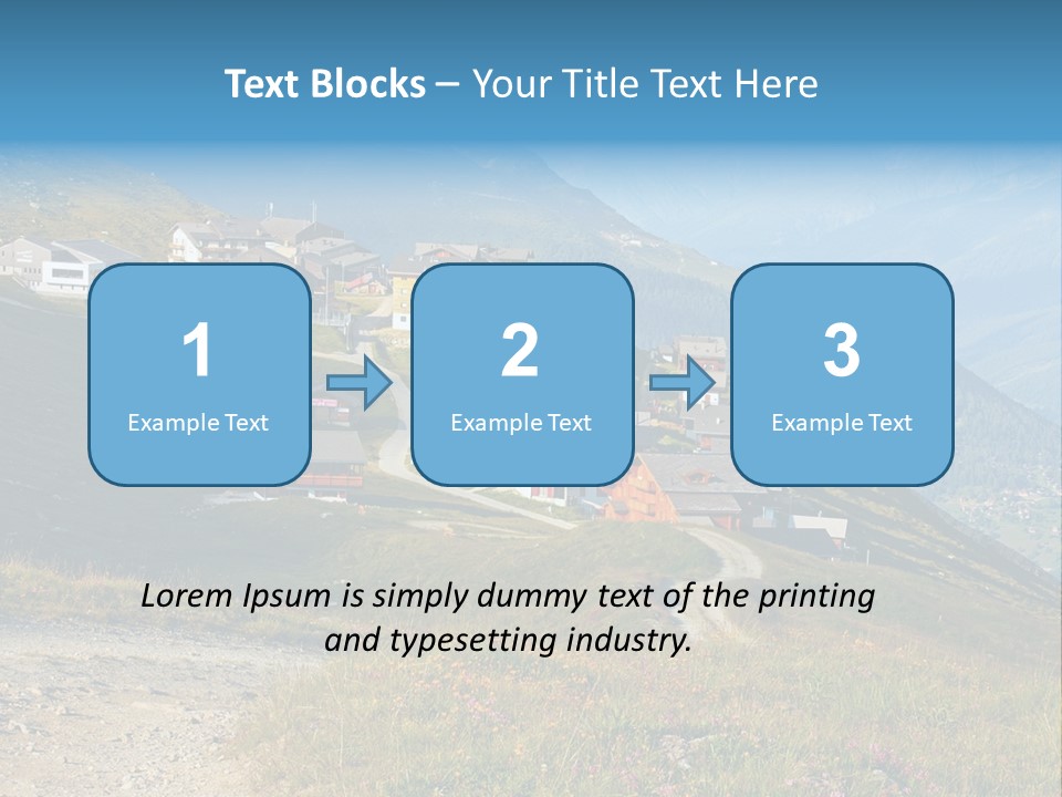 A Group Of Houses On A Hill With Mountains In The Background PowerPoint Template