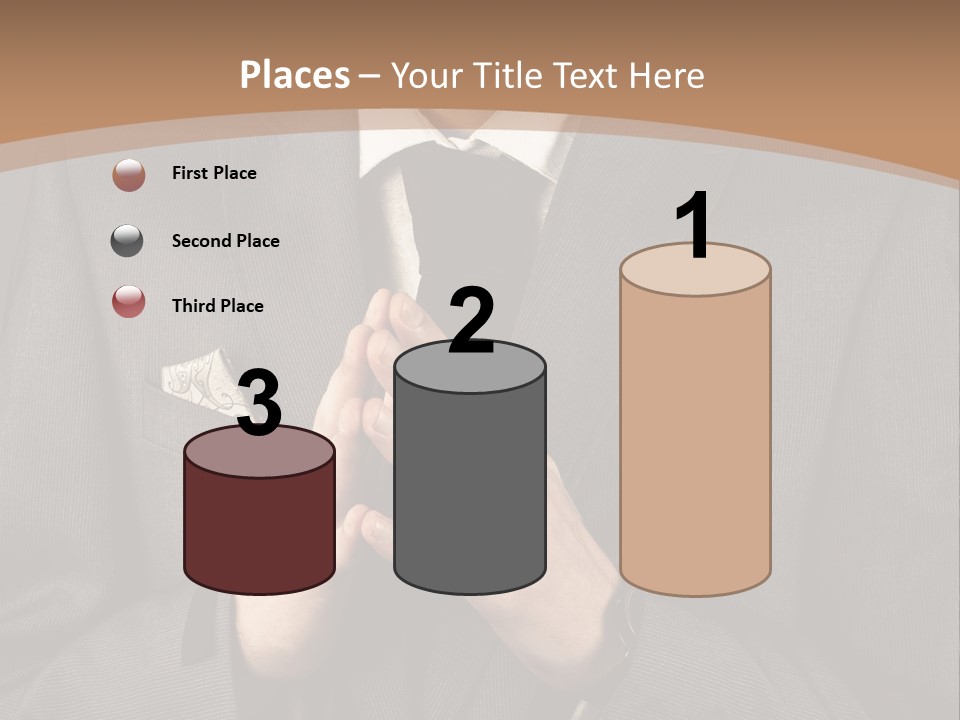 A Man In A Suit Is Holding His Hands Together PowerPoint Template