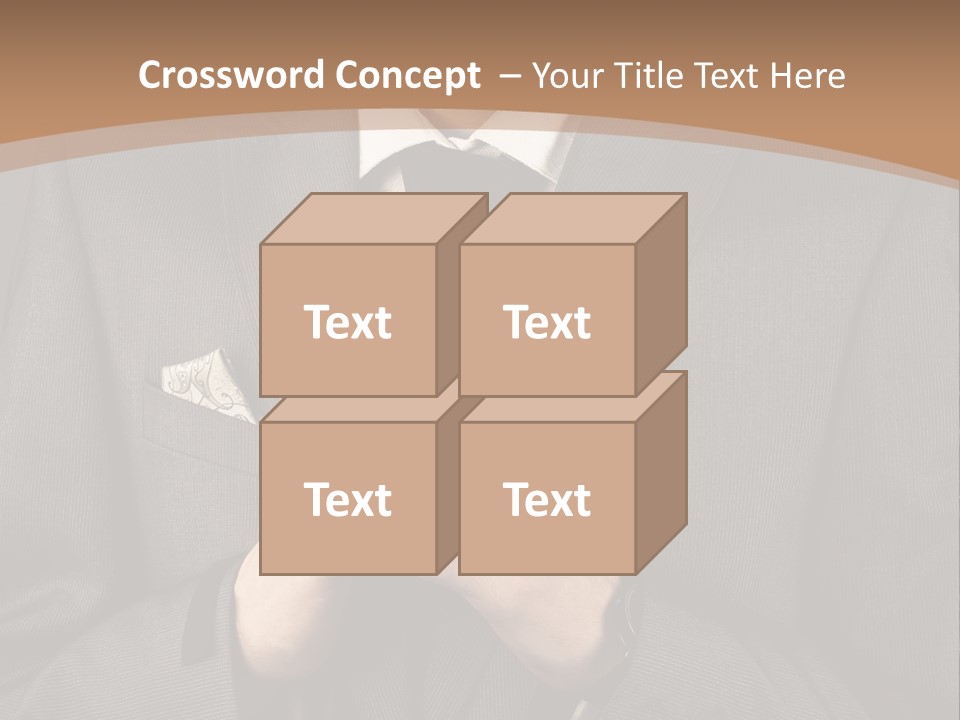 A Man In A Suit Is Holding His Hands Together PowerPoint Template