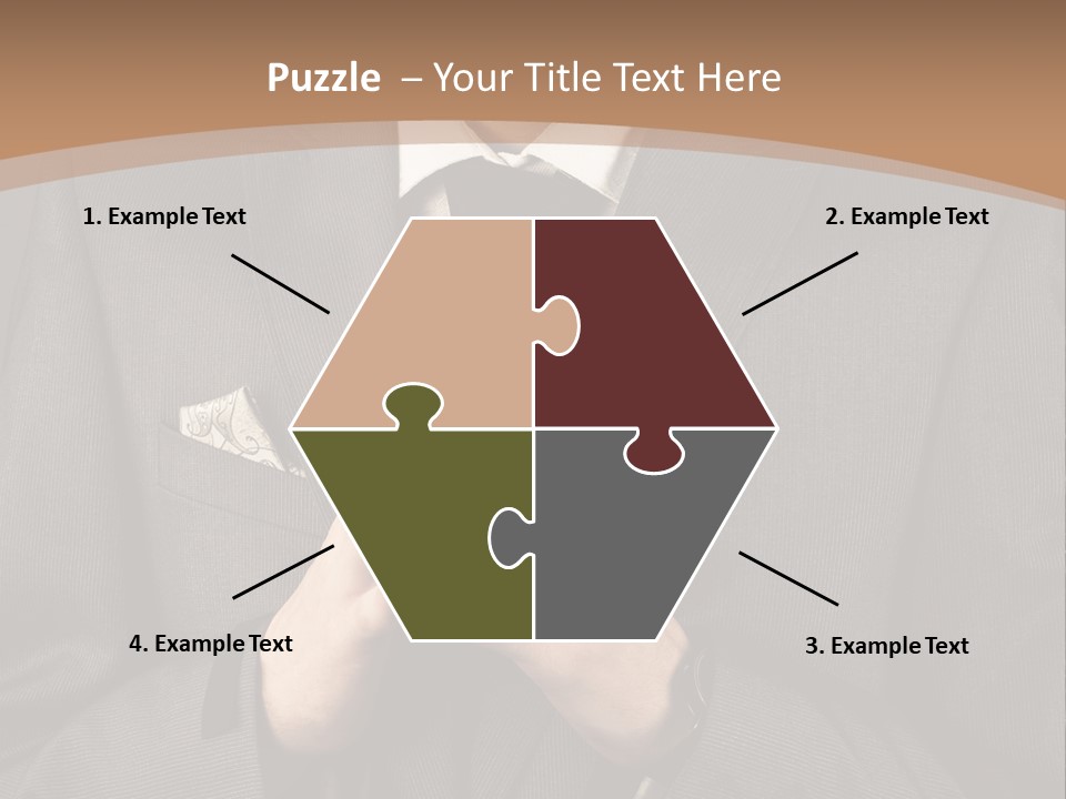 A Man In A Suit Is Holding His Hands Together PowerPoint Template