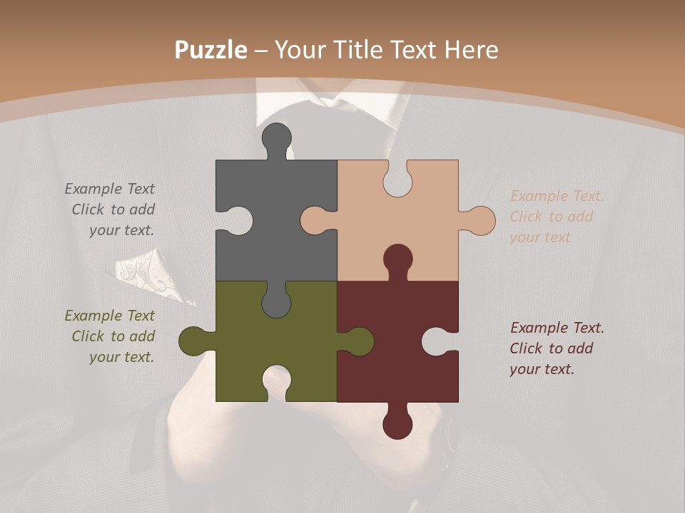 A Man In A Suit Is Holding His Hands Together PowerPoint Template