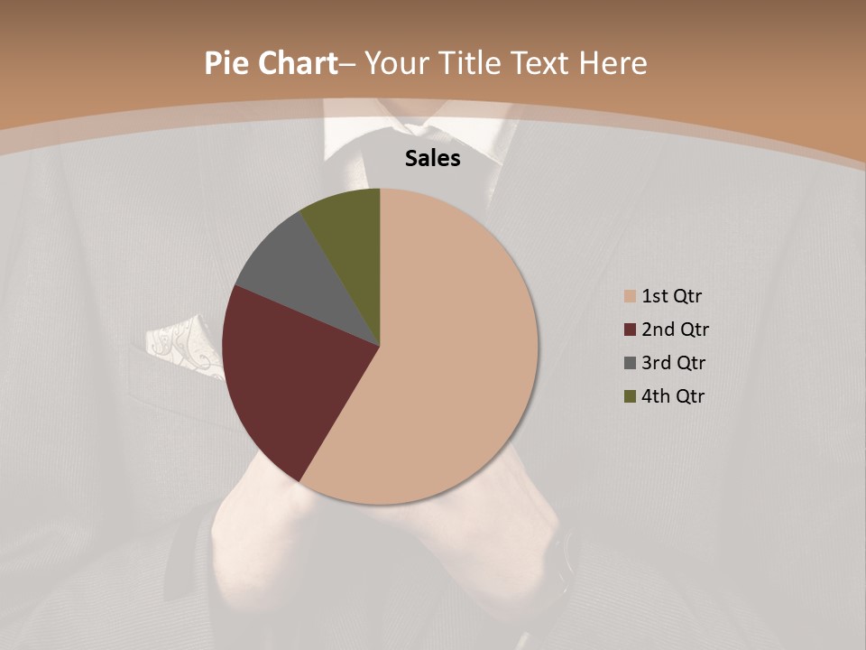 A Man In A Suit Is Holding His Hands Together PowerPoint Template
