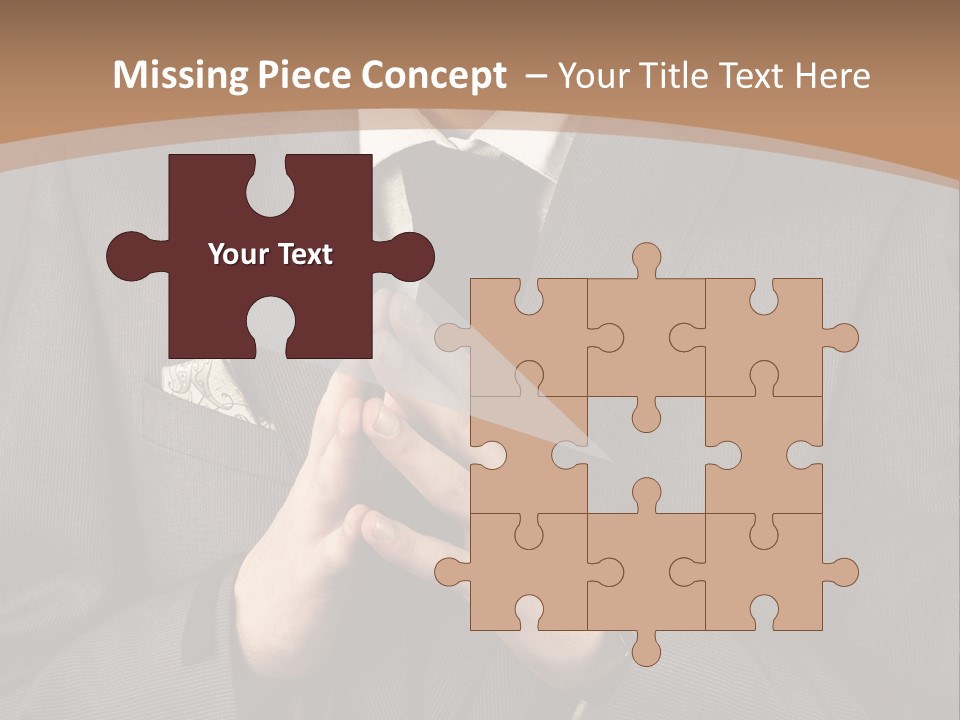 A Man In A Suit Is Holding His Hands Together PowerPoint Template