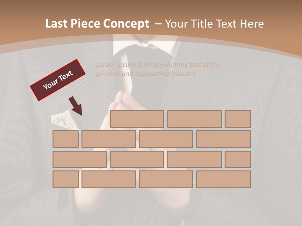 A Man In A Suit Is Holding His Hands Together PowerPoint Template