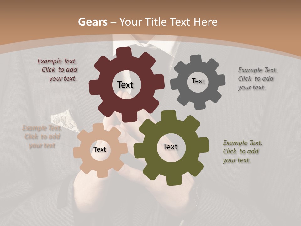 A Man In A Suit Is Holding His Hands Together PowerPoint Template