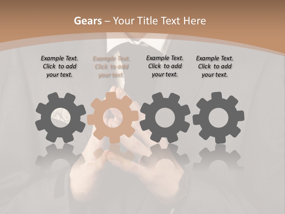 A Man In A Suit Is Holding His Hands Together PowerPoint Template