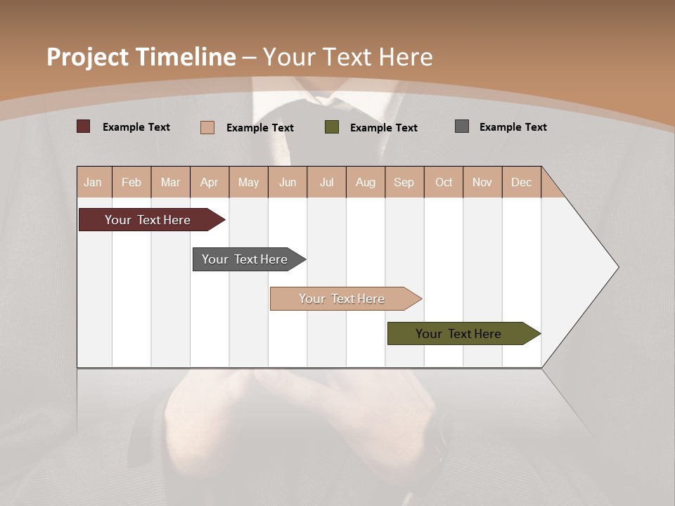A Man In A Suit Is Holding His Hands Together PowerPoint Template