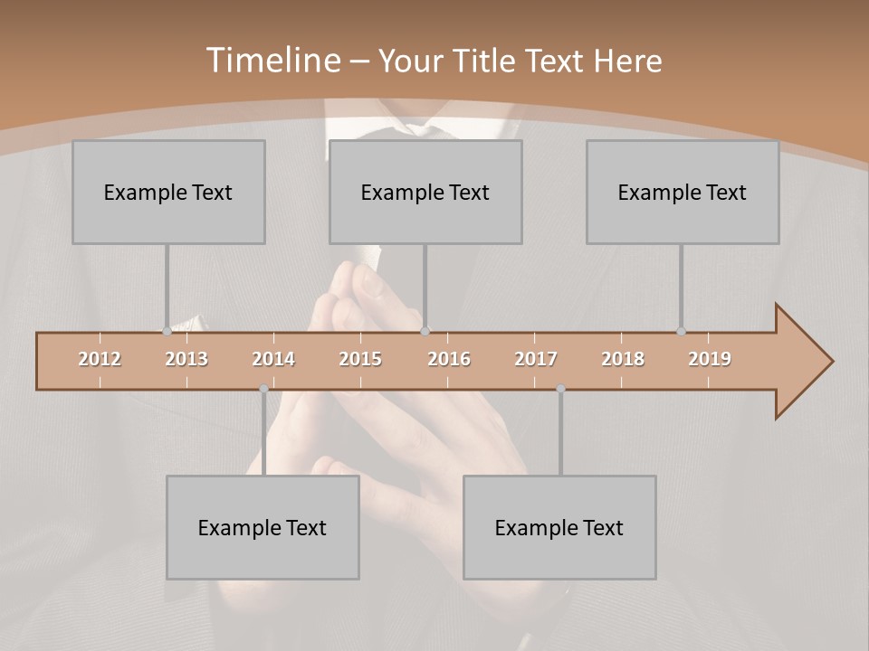 A Man In A Suit Is Holding His Hands Together PowerPoint Template