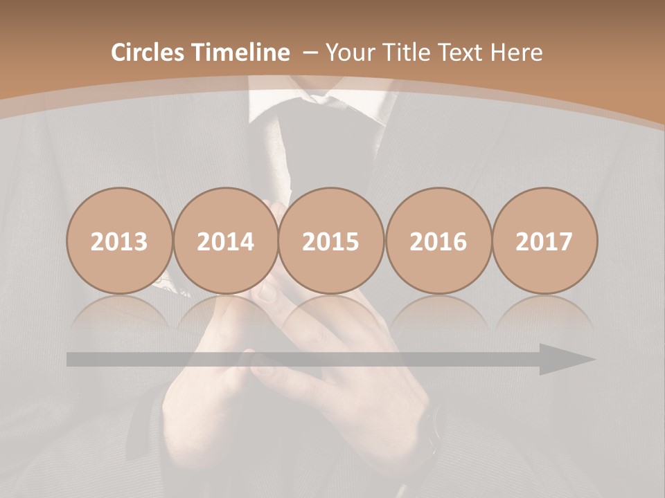 A Man In A Suit Is Holding His Hands Together PowerPoint Template