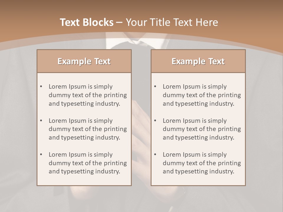 A Man In A Suit Is Holding His Hands Together PowerPoint Template