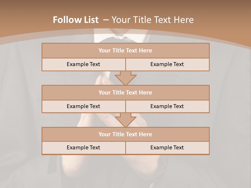 A Man In A Suit Is Holding His Hands Together PowerPoint Template