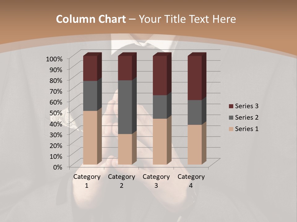 A Man In A Suit Is Holding His Hands Together PowerPoint Template