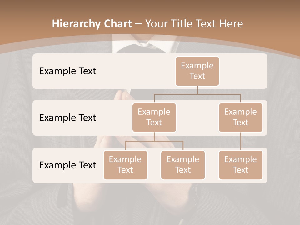 A Man In A Suit Is Holding His Hands Together PowerPoint Template