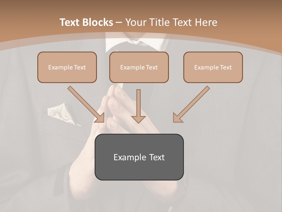 A Man In A Suit Is Holding His Hands Together PowerPoint Template