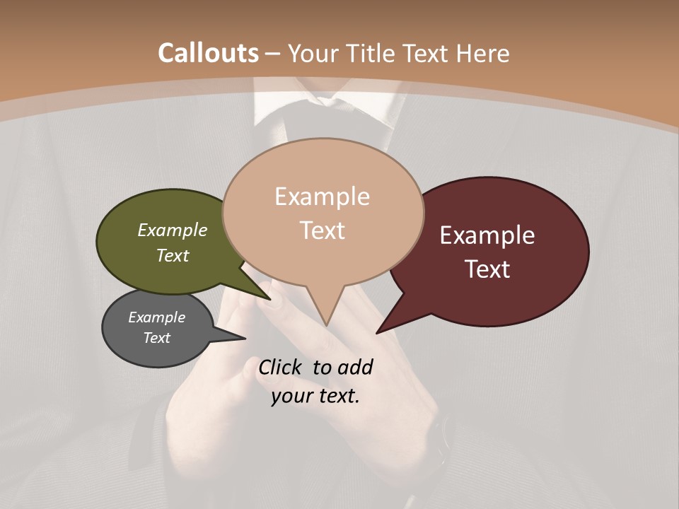 A Man In A Suit Is Holding His Hands Together PowerPoint Template