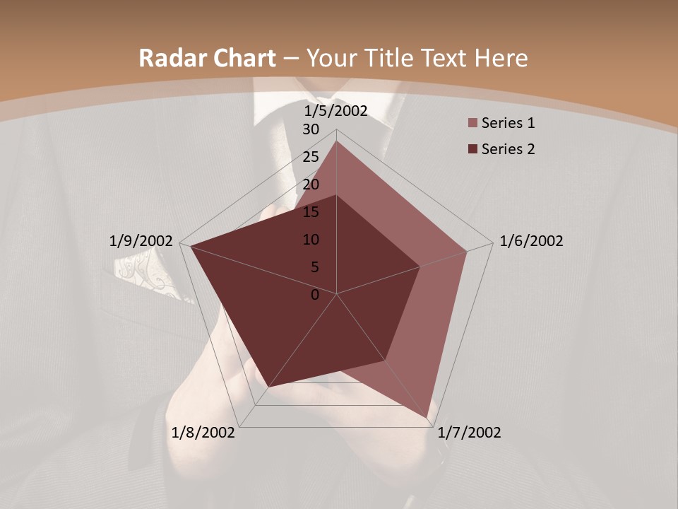 A Man In A Suit Is Holding His Hands Together PowerPoint Template